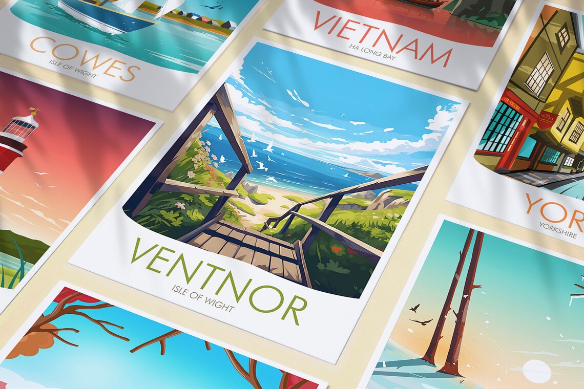 Isle Of Wight Travel Poster, Ventnor Print - Image 3