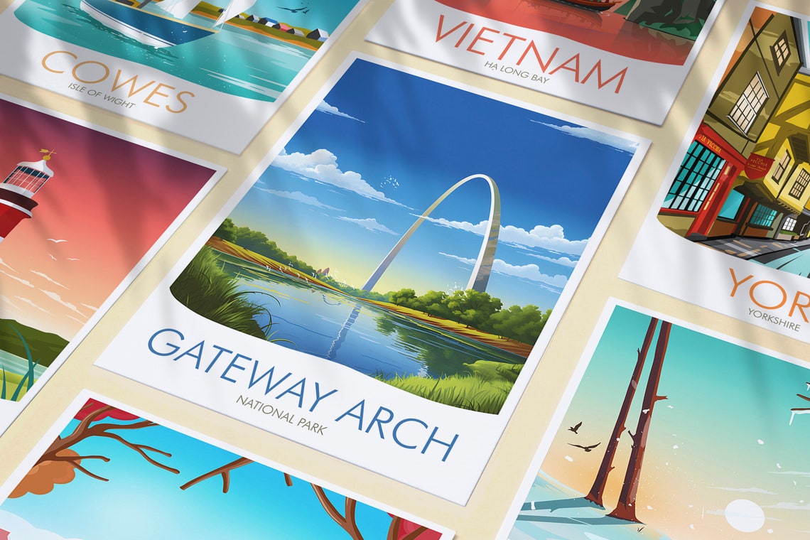 Gateway Arch St Louis National Park Riverside Landmark Poster - Image 3