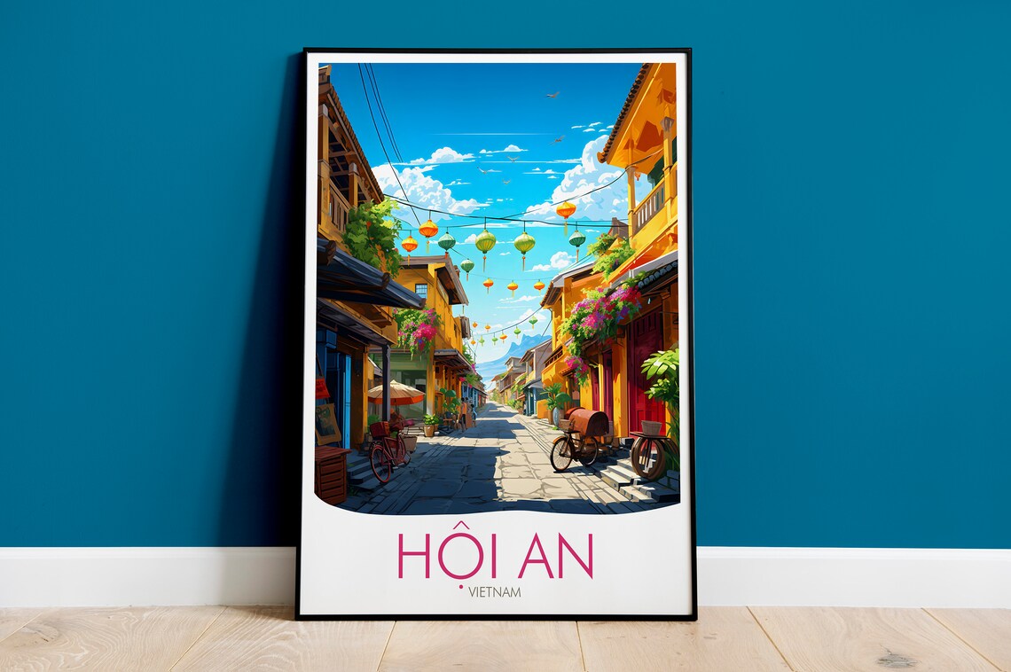 Hoi An Vietnam Travel Poster, Asia Wall Art