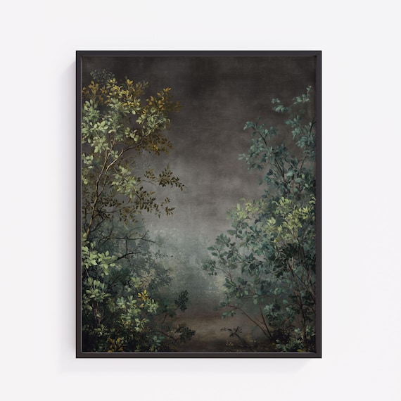 Dark Forest Path Print Moody Gothic Landscape Art