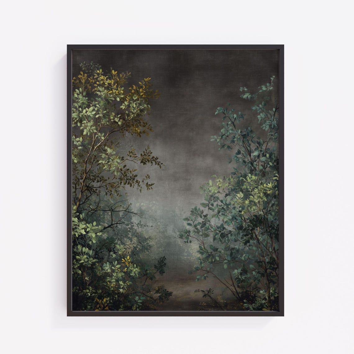 Dark Forest Path Print Moody Gothic Landscape Art