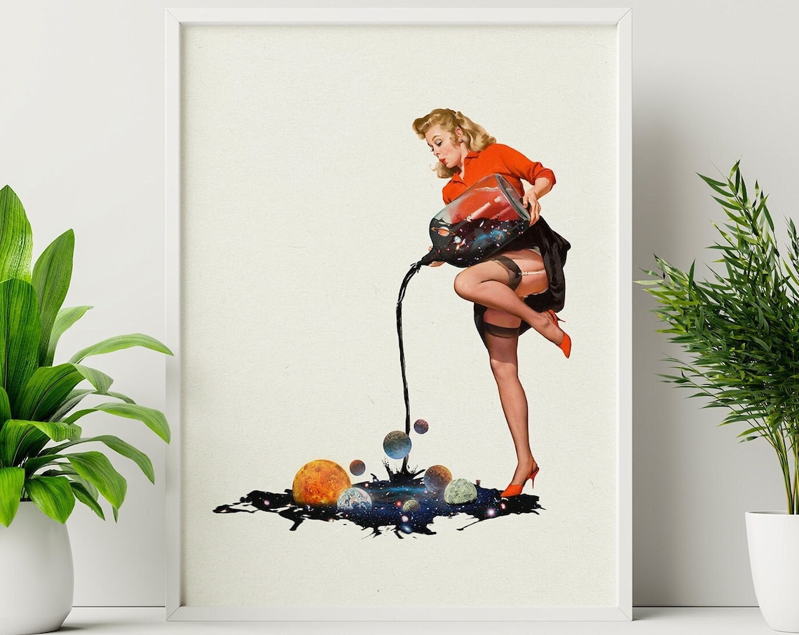 Create Your Own World Retro Cosmic Art Print