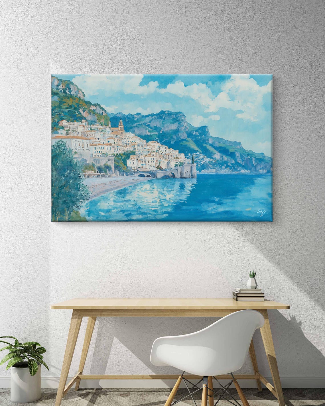 Amalfi Coast Town Cliffsides Turquoise Sea Coastal Italy Poster - Image 6