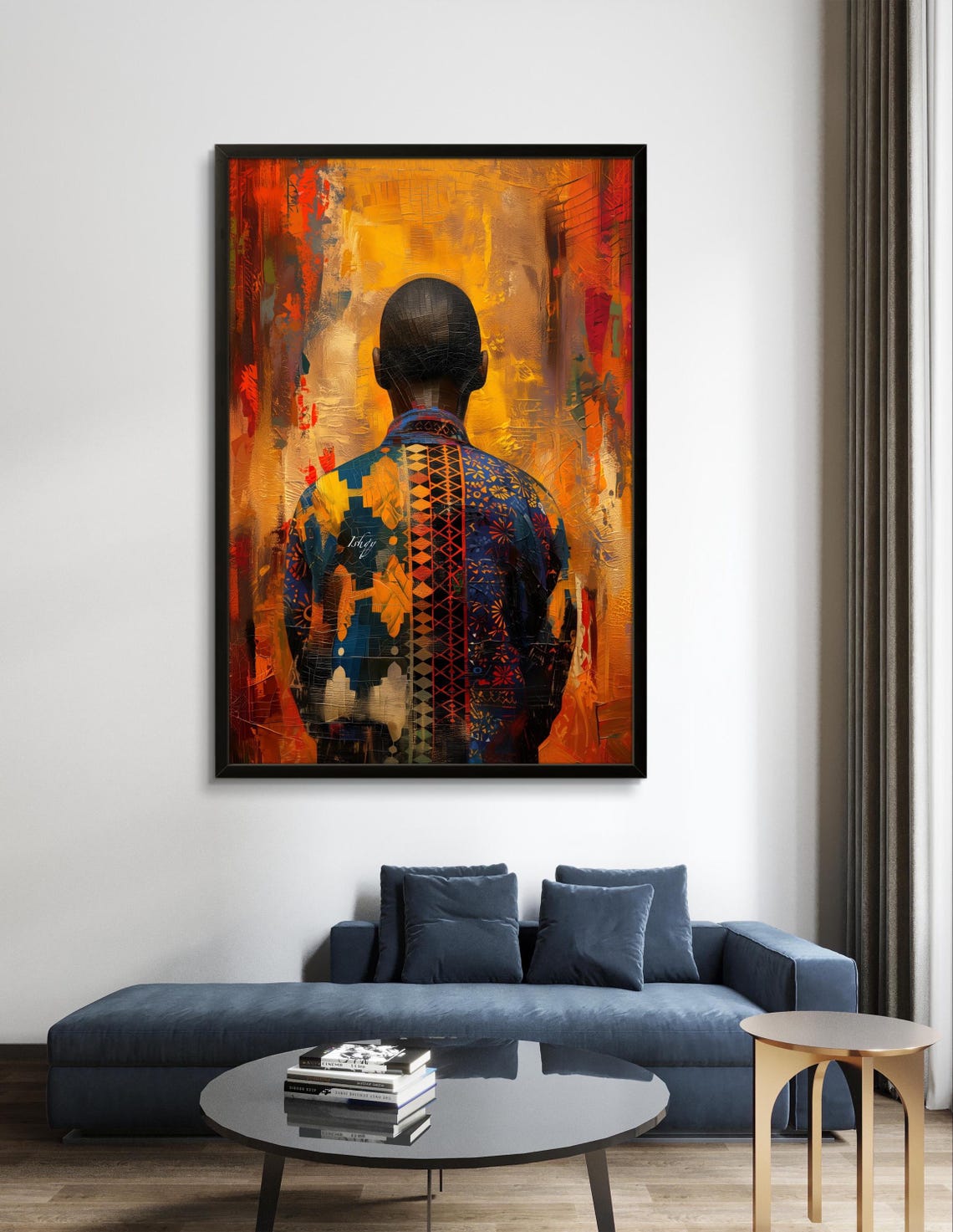 West African Man Dashiki Back Portrait Golden Warm Heritage Poster - Image 3