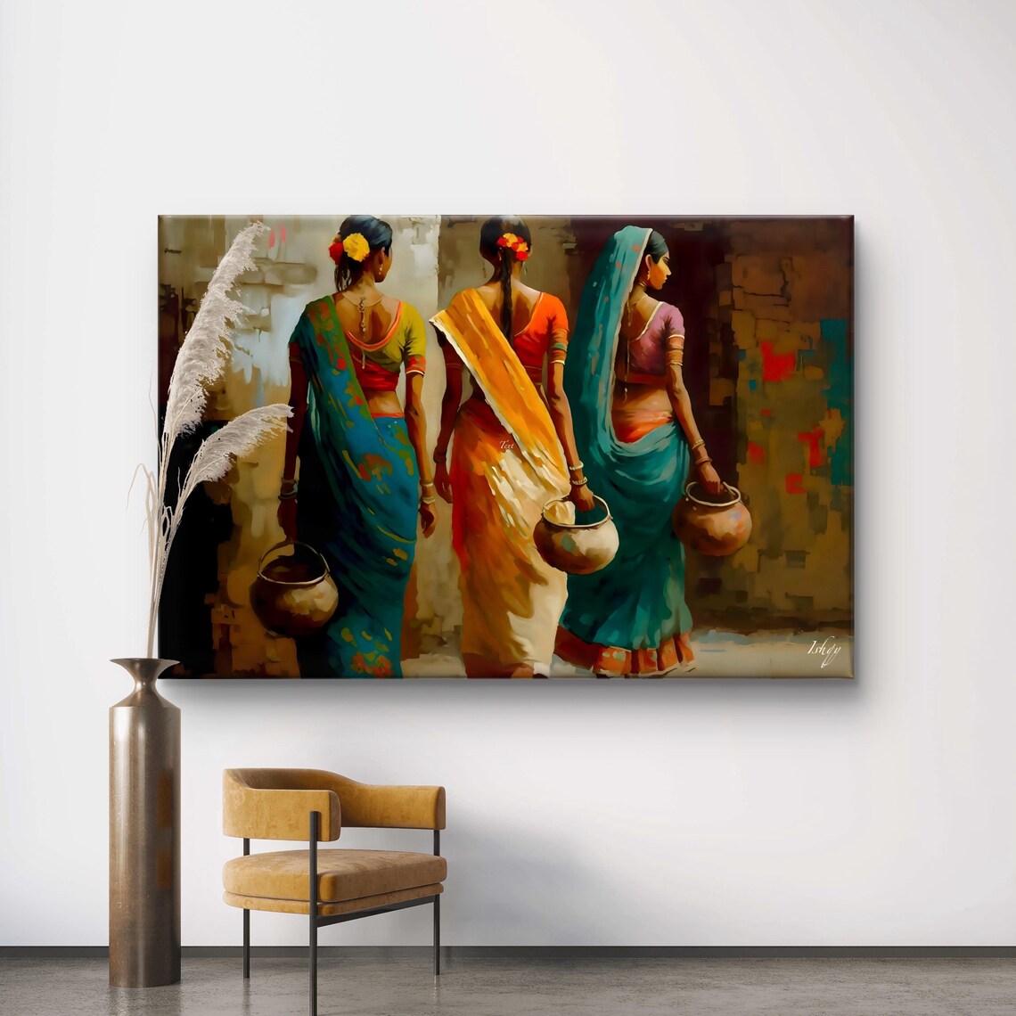 Vibrant Indian Women Traditional Art Poster Print - Image 6