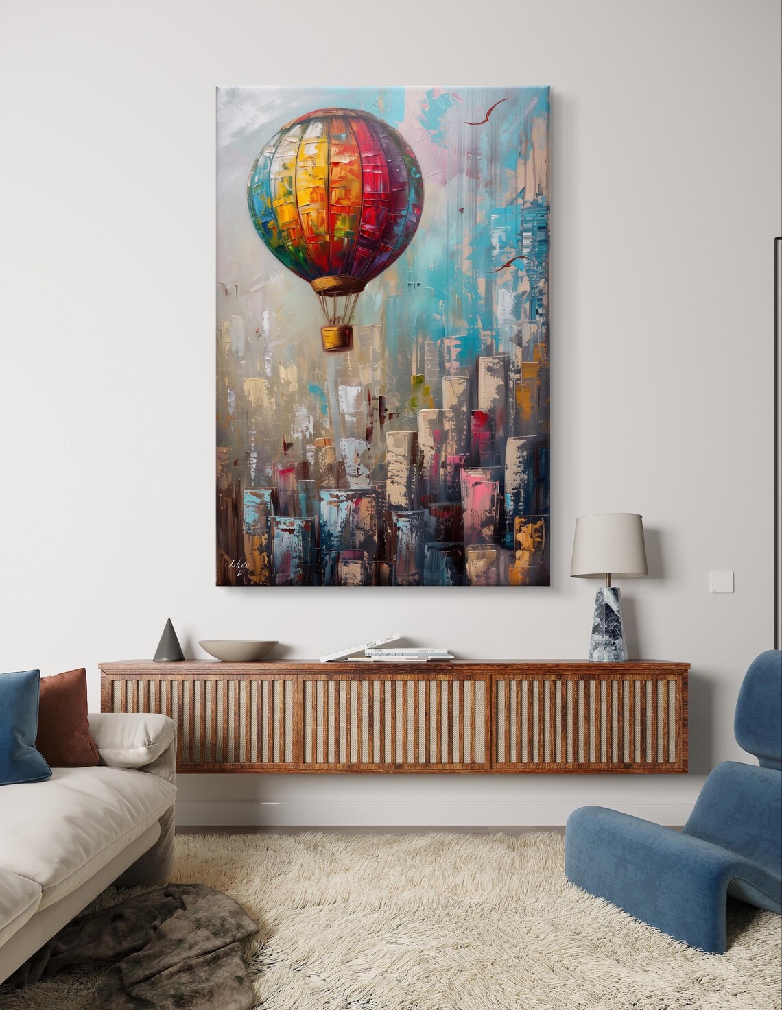 Hot Air Balloon Art Framed Venice Wall Decor Colorful Balloon Print Vibrant Cityscape Art Travel Wall Art Italian Living Room Decor - Image 6