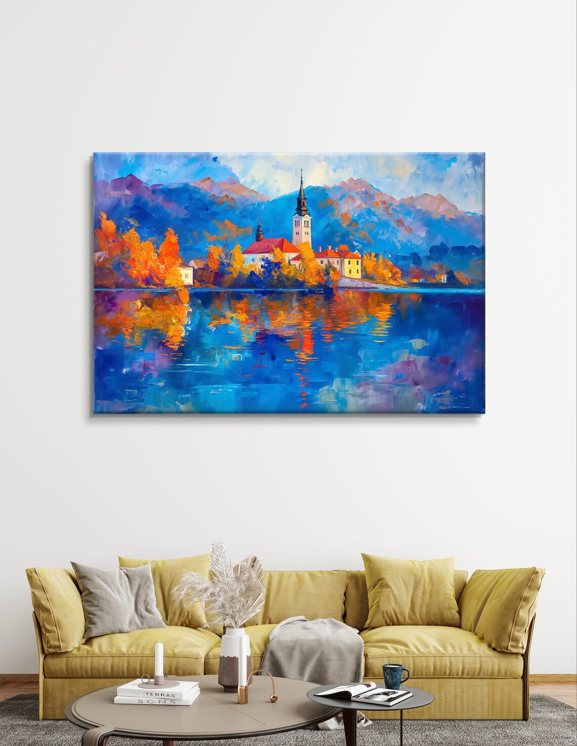 Lake Bled Slovenia Island Church with Autumn Reflections Travel Poster - Image 3