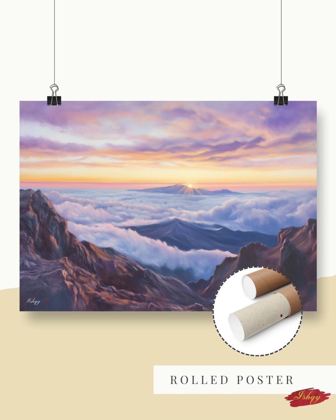 Haleakala Sunrise Above a Sea of Clouds Mountain View Poster - Image 7