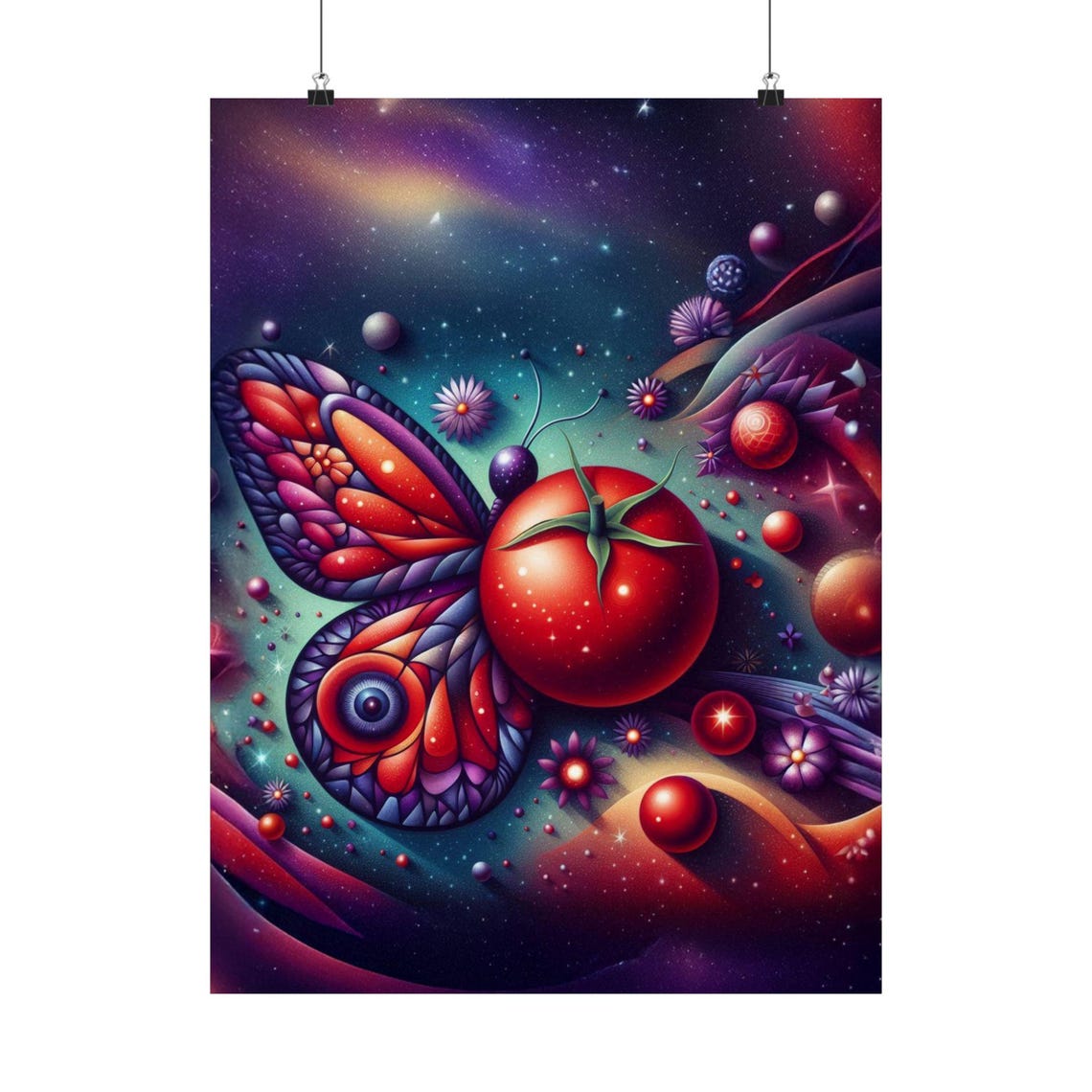 Tomatoes Poster, Vibrant Butterfly Art Print - Image 4