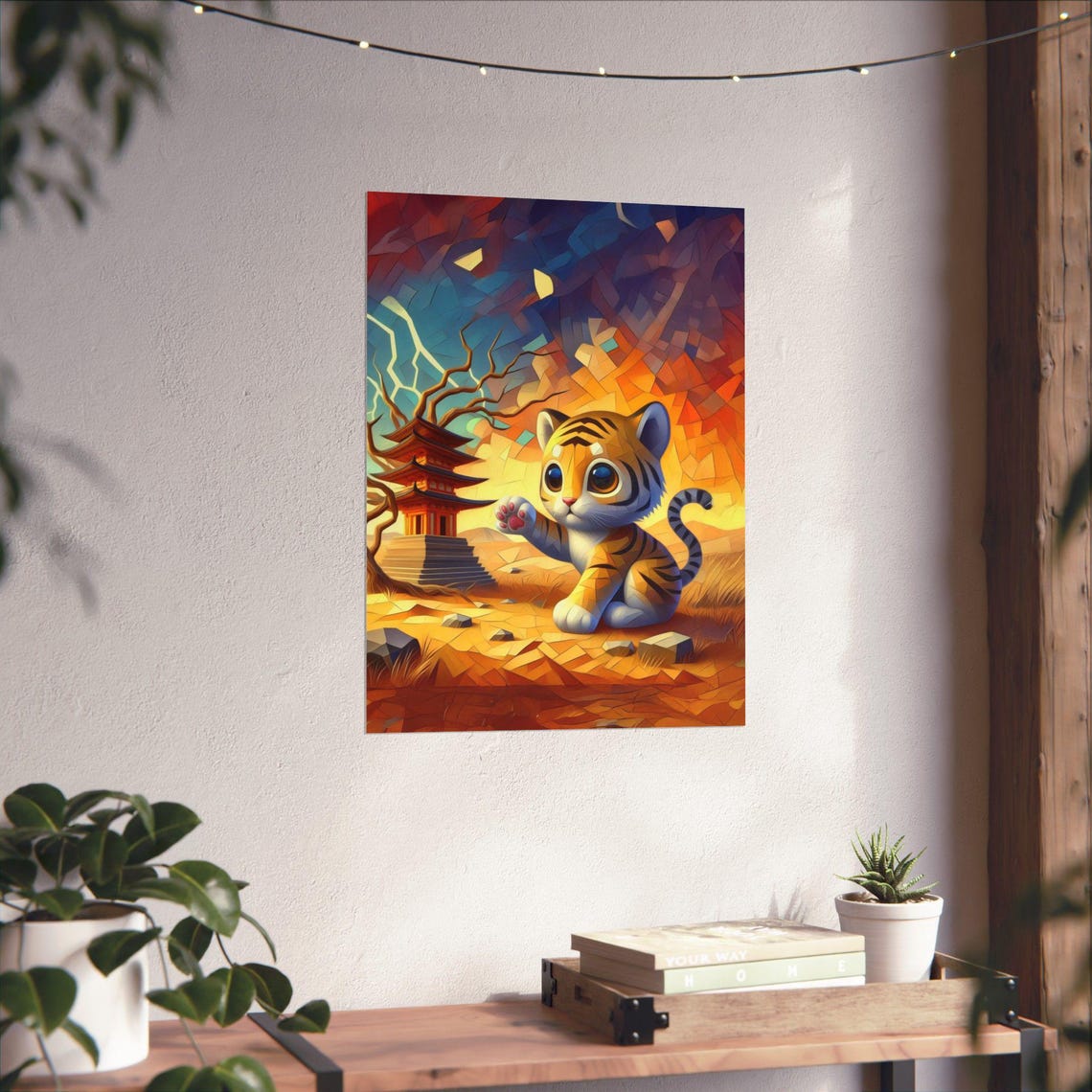 Whimsical Tiger Art Print, Cute Nursery Decor - Image 4