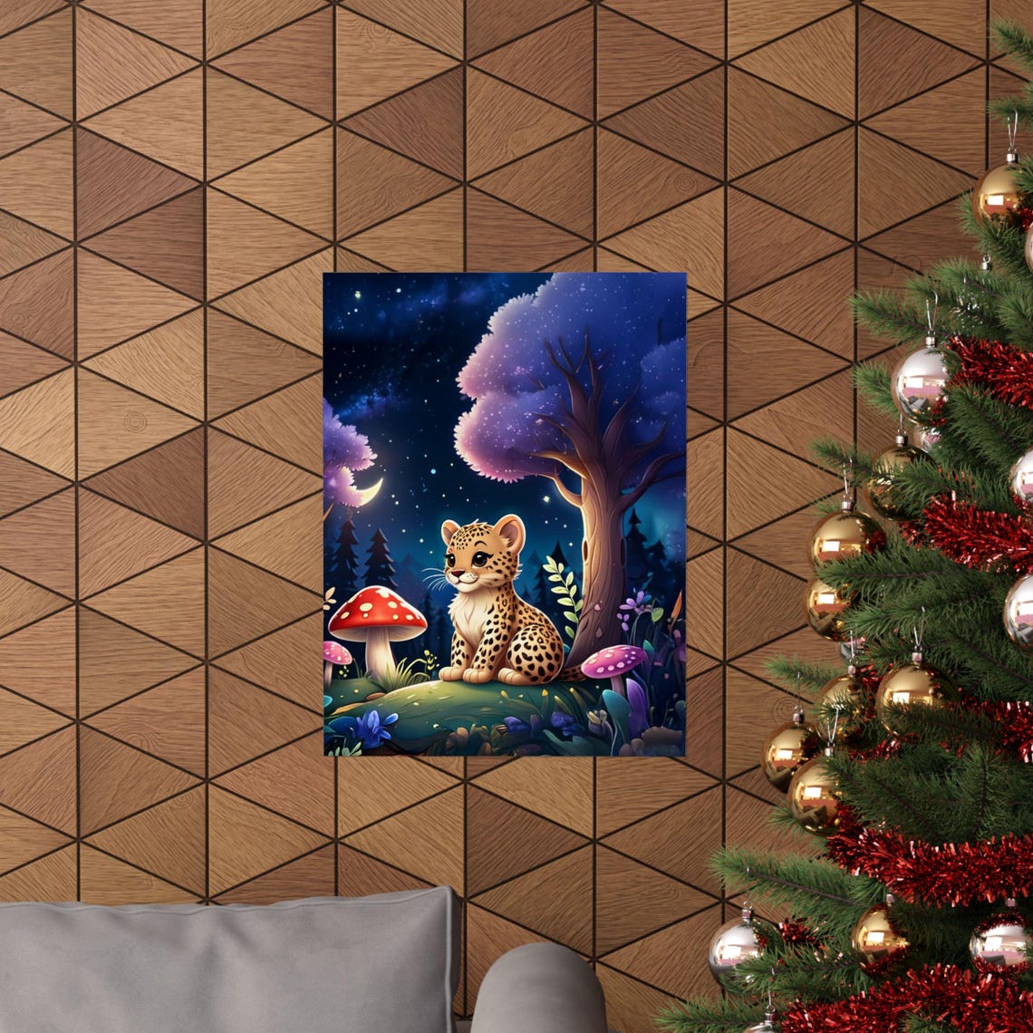 Leopard Whimsical Art Print, Storybook Style Nursery - Image 4