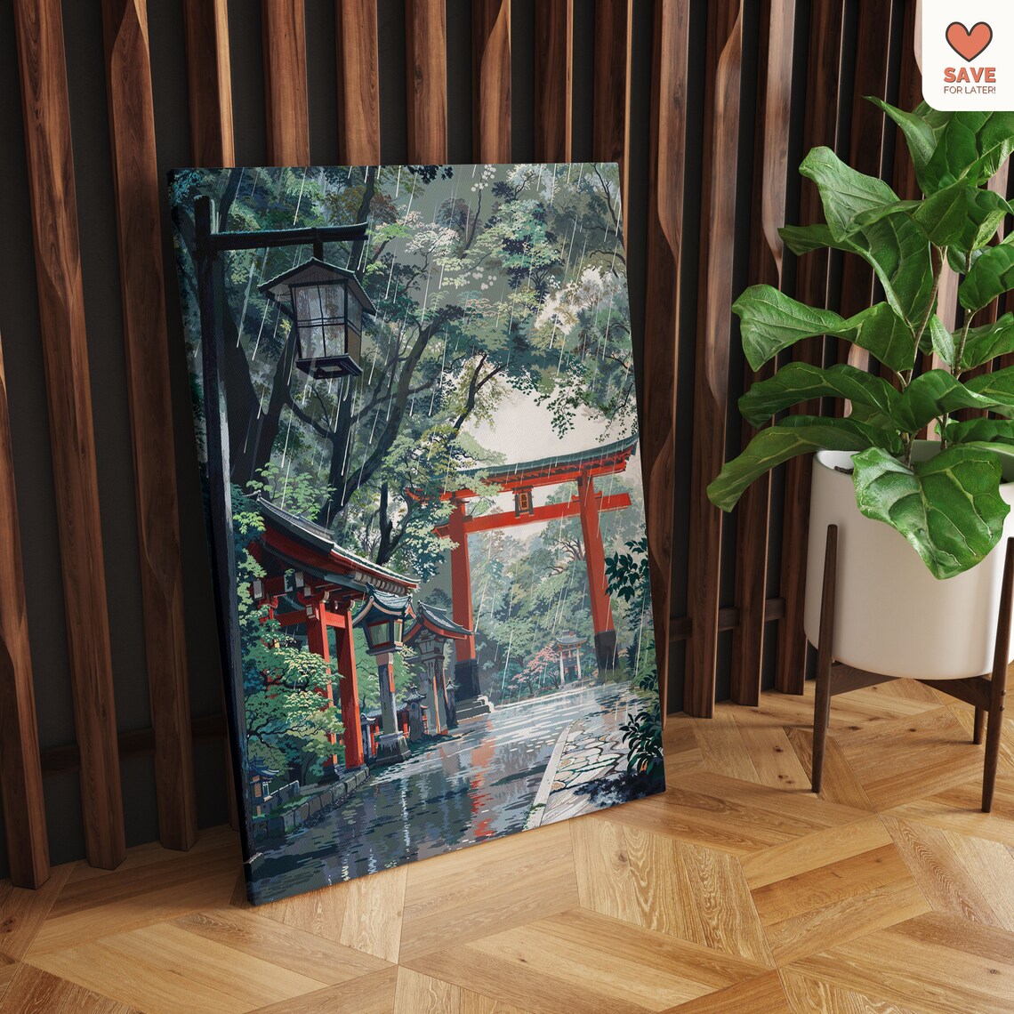 Anime Art Japanese Shrine Scene Travel Poster - Image 2