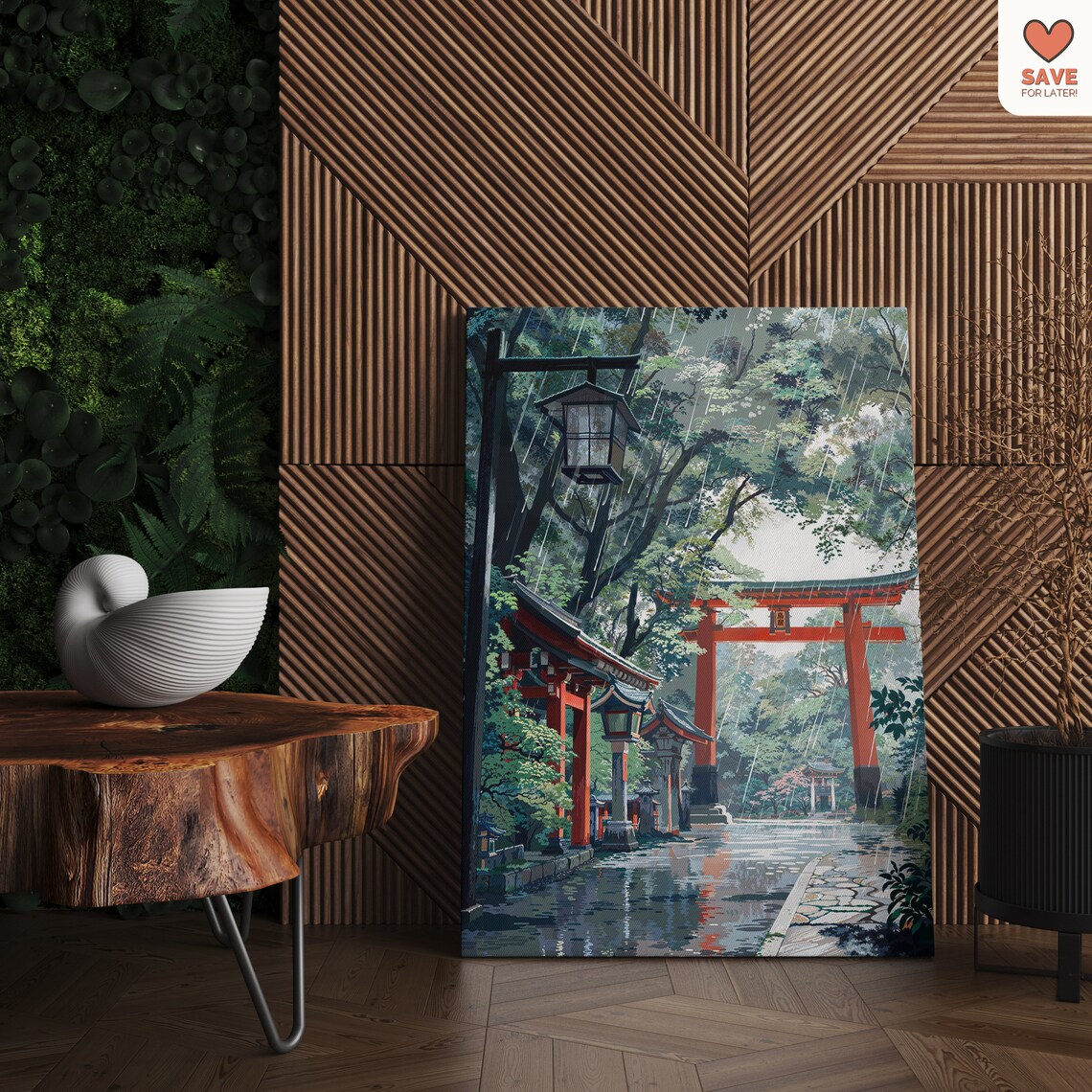 Anime Art Japanese Shrine Scene Travel Poster