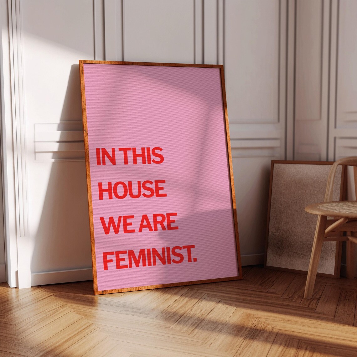 In This House We Are Feminist Poster, Empowerment Decor