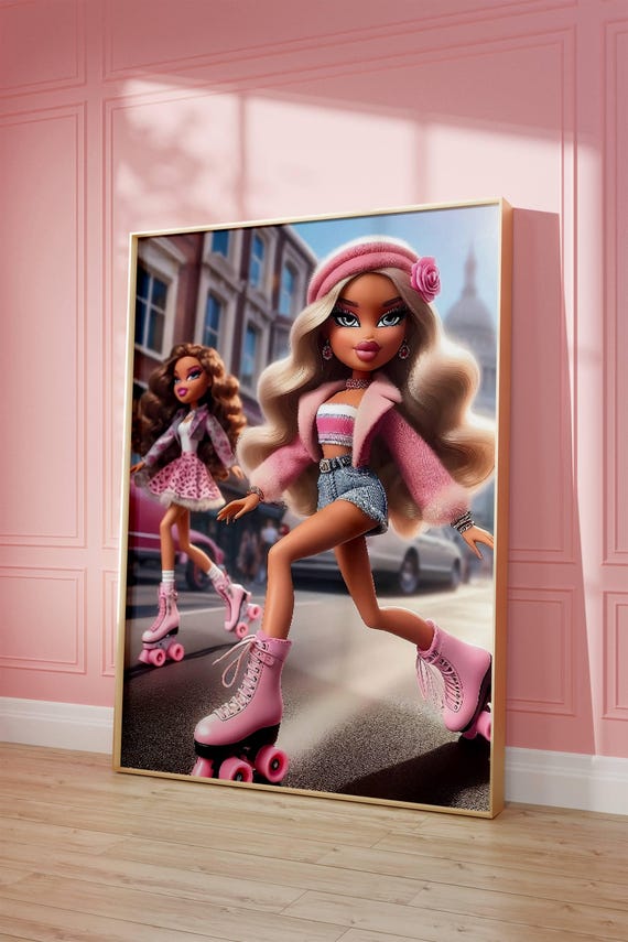 Retro Roller Skate Art Print Girly Bedroom Decor Digital Download
