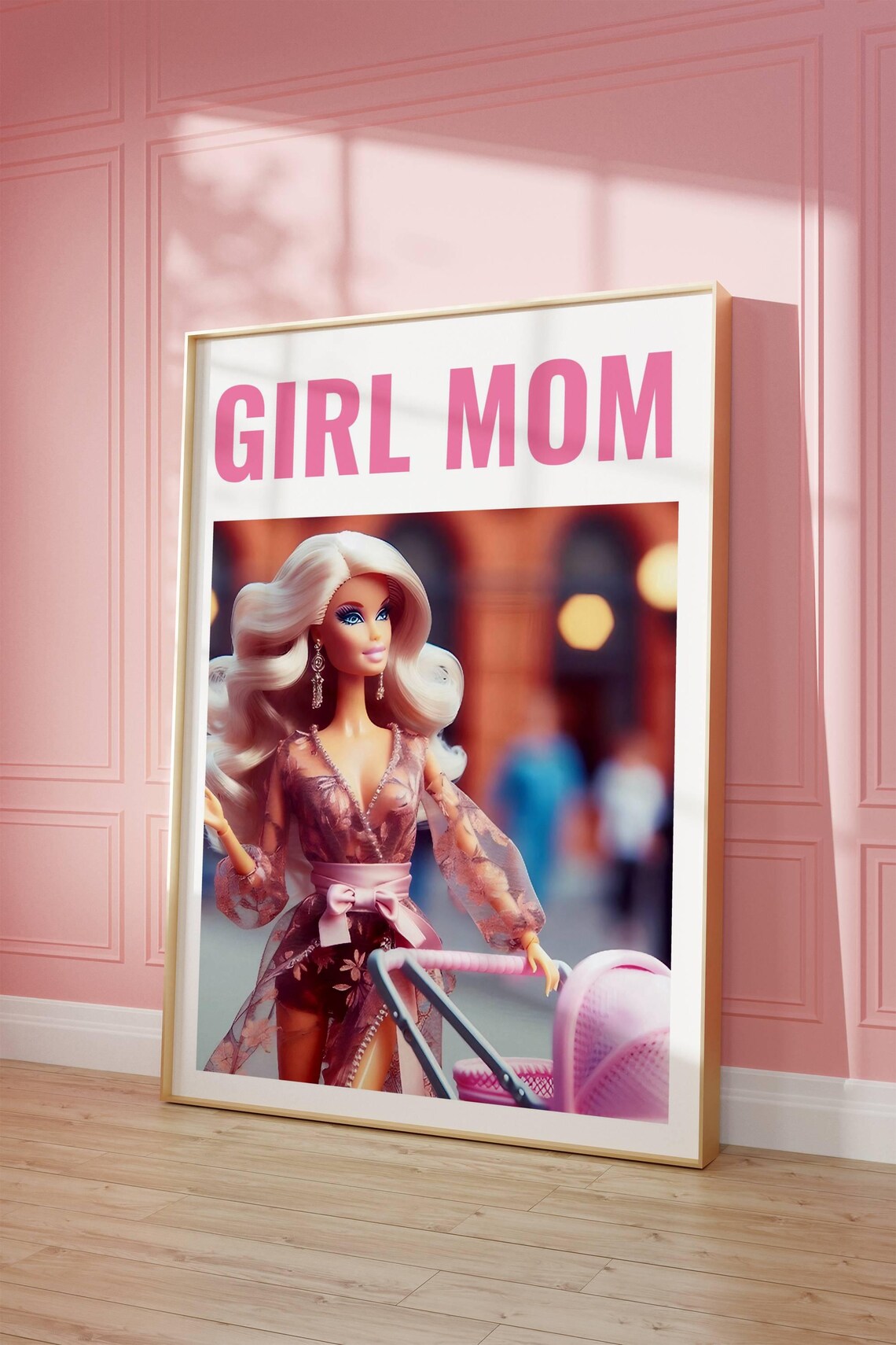 Girl Mom Poster, Retro Doll Art