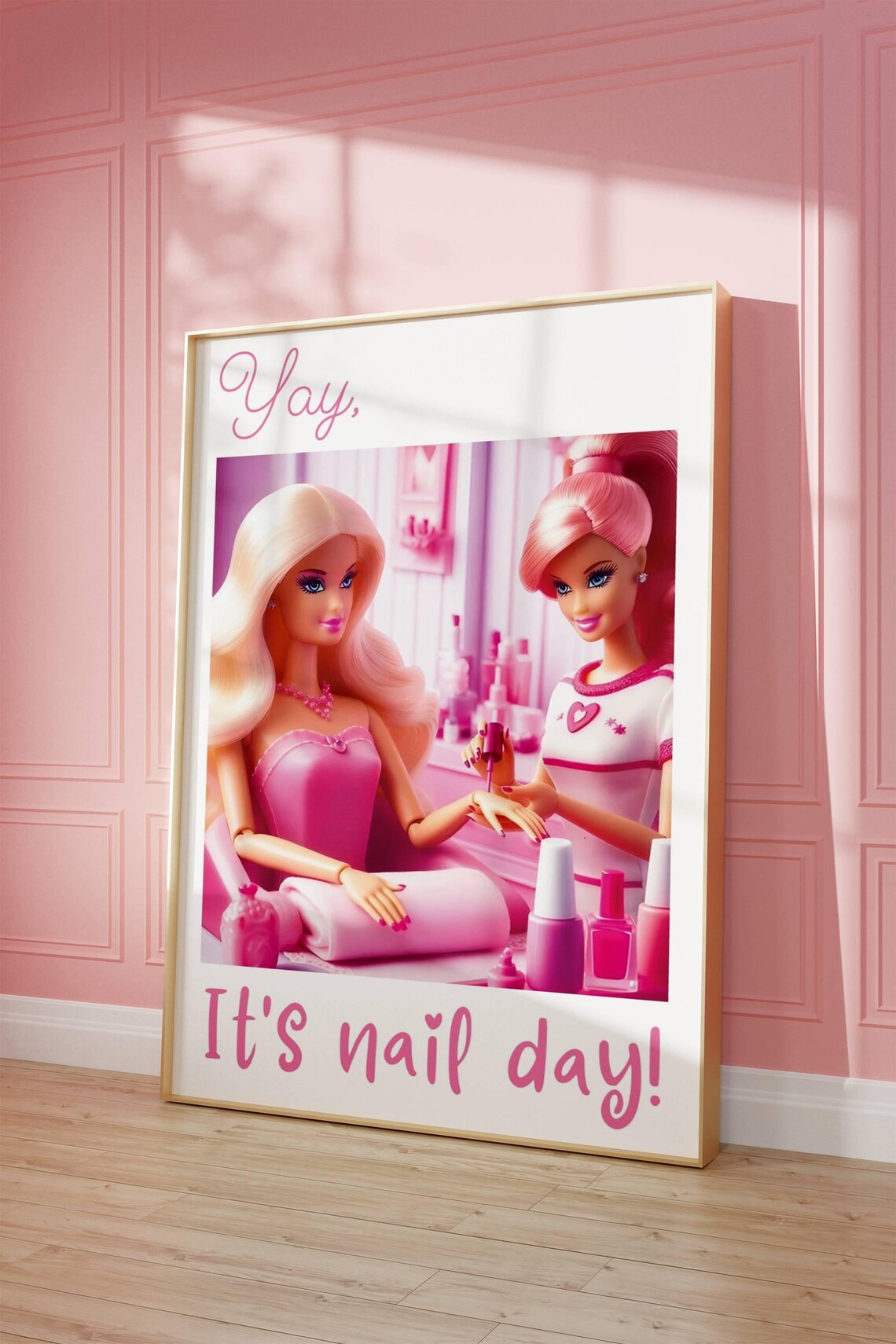 Pink Nail Salon Girly Beauty Decor Art Print