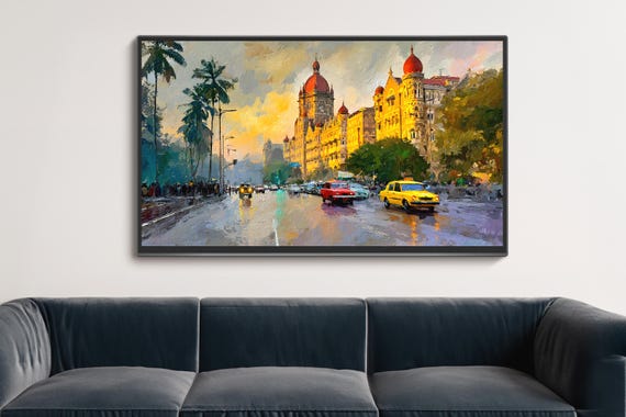 Mumbai Cityscape Frame Tv Art India Urban Painting