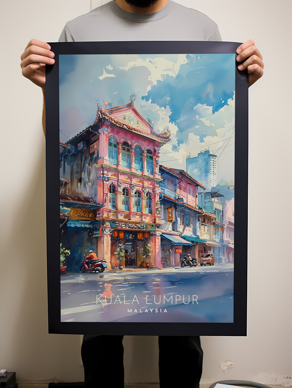 Malaysia Travel Poster, Kuala Lumpur Wall Art Print