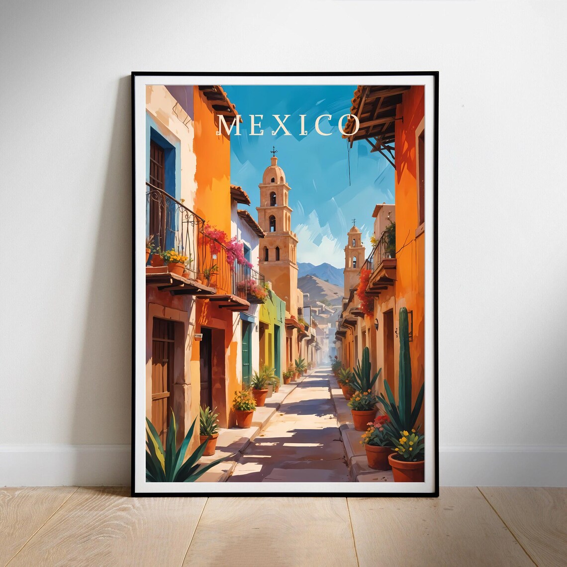 Mexico Travel Poster, Latin America Wall Art Print