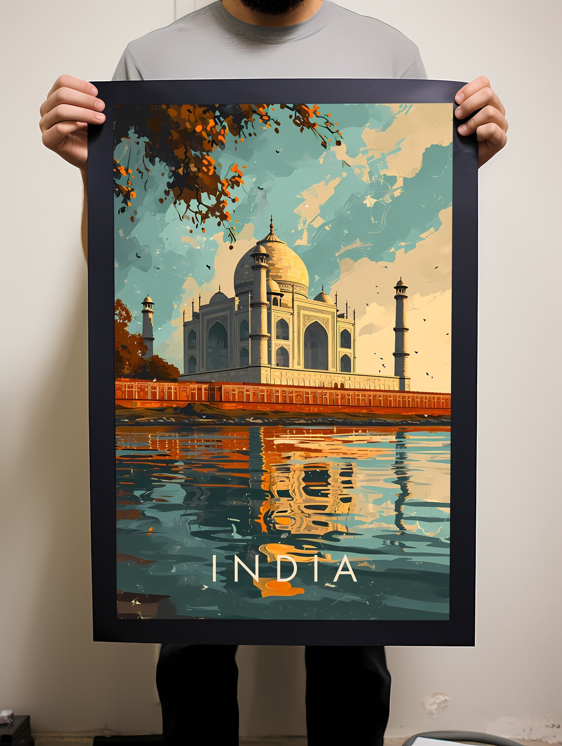 Taj Mahal India Travel Poster, Asia Wall Art - Image 2