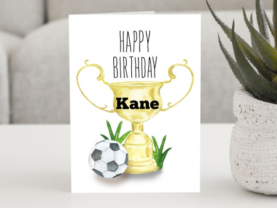 Happy Birthday Personalised Card Childs Football Greeting Name On Crazy