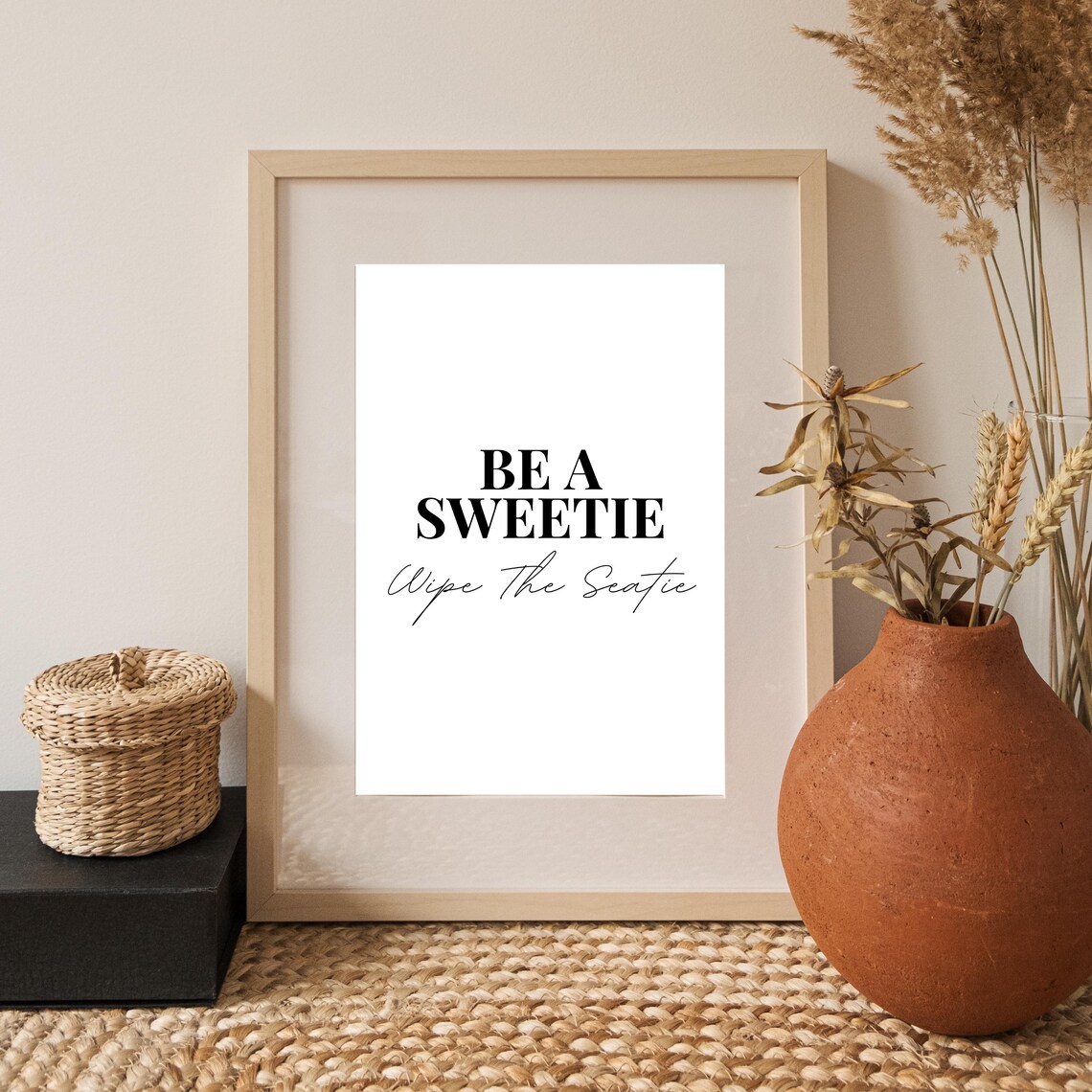 Be a Sweetie Wipe the Seatie Funny Cheeky Bathroom Quote Poster - Image 3