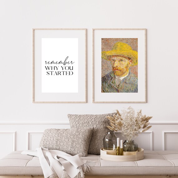 Remember Why You Started Motivational Quote Minimalist Office Poster
