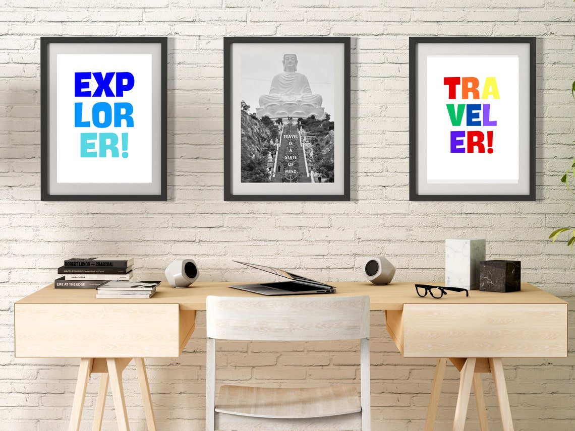 Travel Inspired Art Travel Is State Of Mind Wanderlust Art Print Traveler Word Art Gift For Wanderer Traveling Quote Global Adventure - Image 2