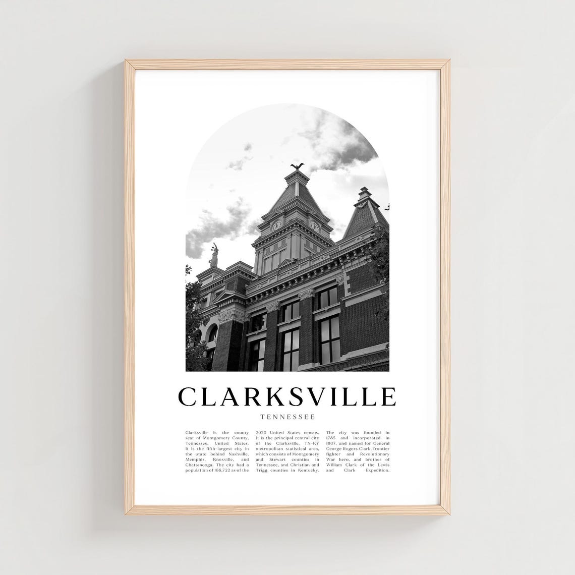 Clarksville Tennessee Historic Courthouse Clock Tower Photo Poster