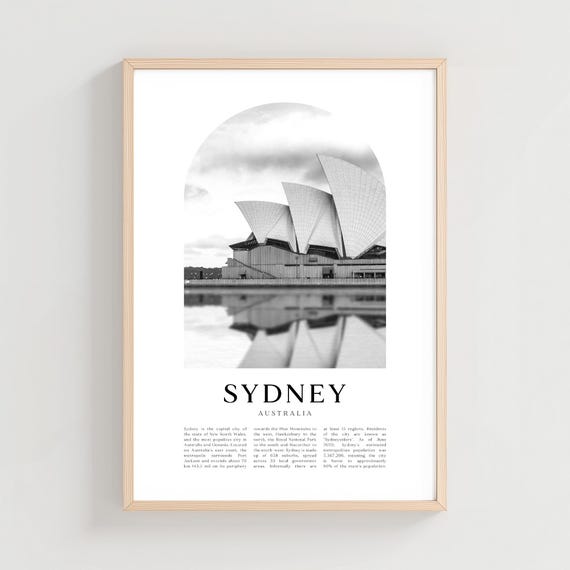 Sydney Travel Poster Print Wall Art Australia City Gift Decor Cn03m