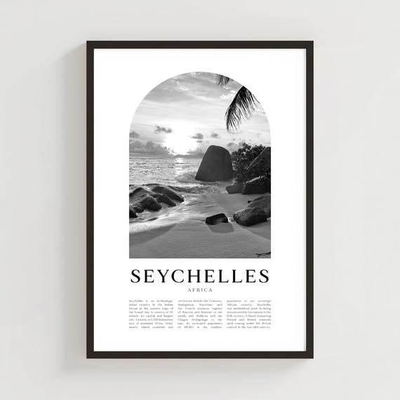 Seychelles Travel Poster Print Wall Art Africa City Gift Decor Af100m