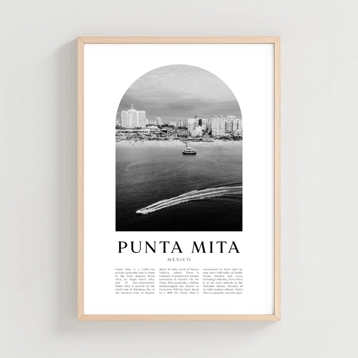 Punta Mita Travel Poster Print Wall Art Mexico City Gift Decor Na234m