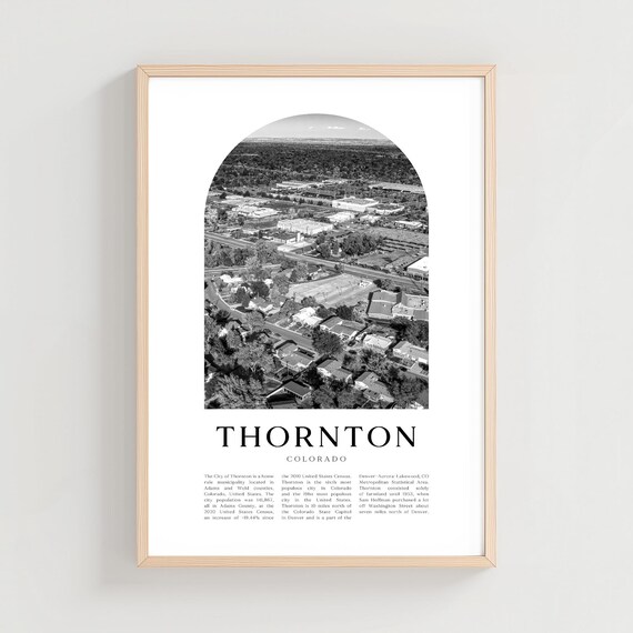Thornton Colorado Suburban Aerial Black And White Photo Poster