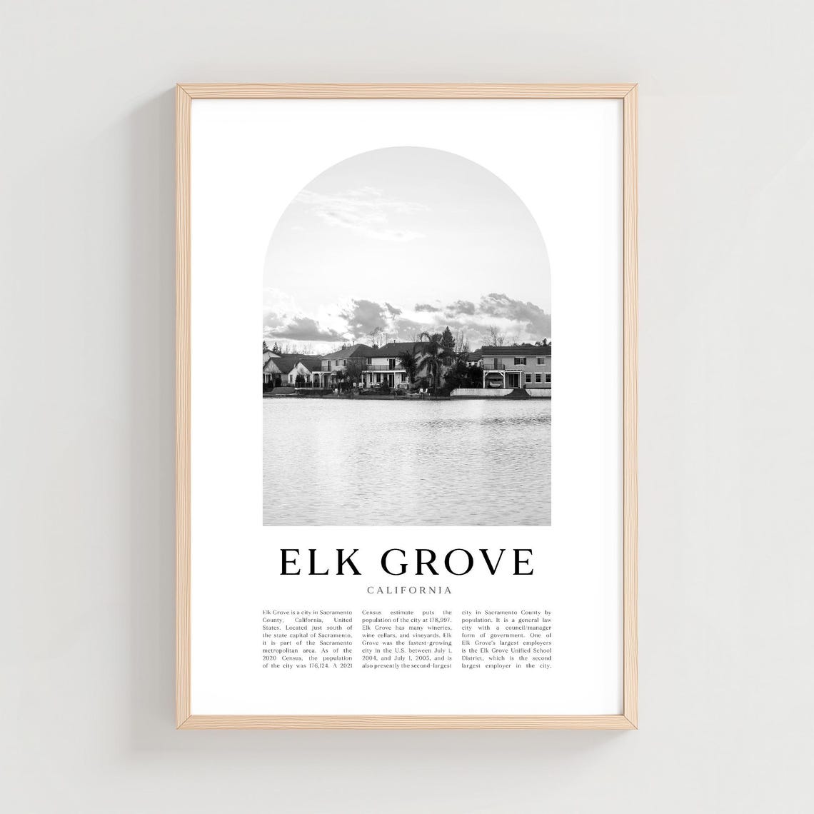 Elk Grove Travel Poster Print Wall Art City Gift Decor Us151m