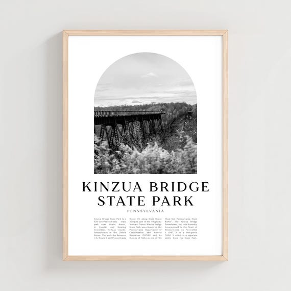 Kinzua Bridge State Park Travel Poster Print Wall Art Printpennsylvania City Na329m
