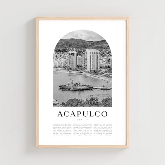Acapulco Travel Poster Print Wall Art Mexico City Gift Decor Na203m