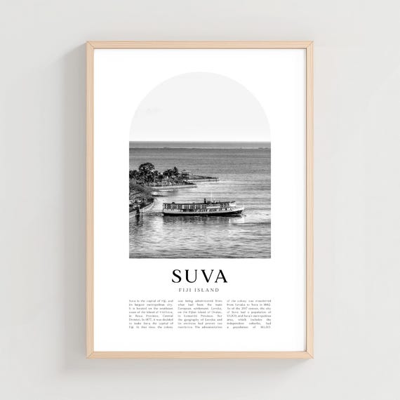 Suva Travel Poster Print Wall Art Fiji Island City Gift Decor Cn09m