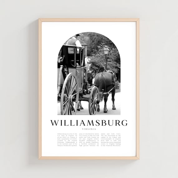 Williamsburg Virginia Horse Carriage Colonial Minimalist Photo Poster