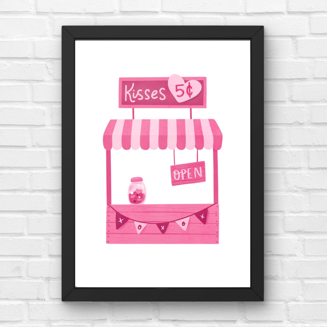 Kissing Booth Print Vday Wall Art Modern Holiday Art Diy Valentines Day Decor Cute Trendy - Image 4