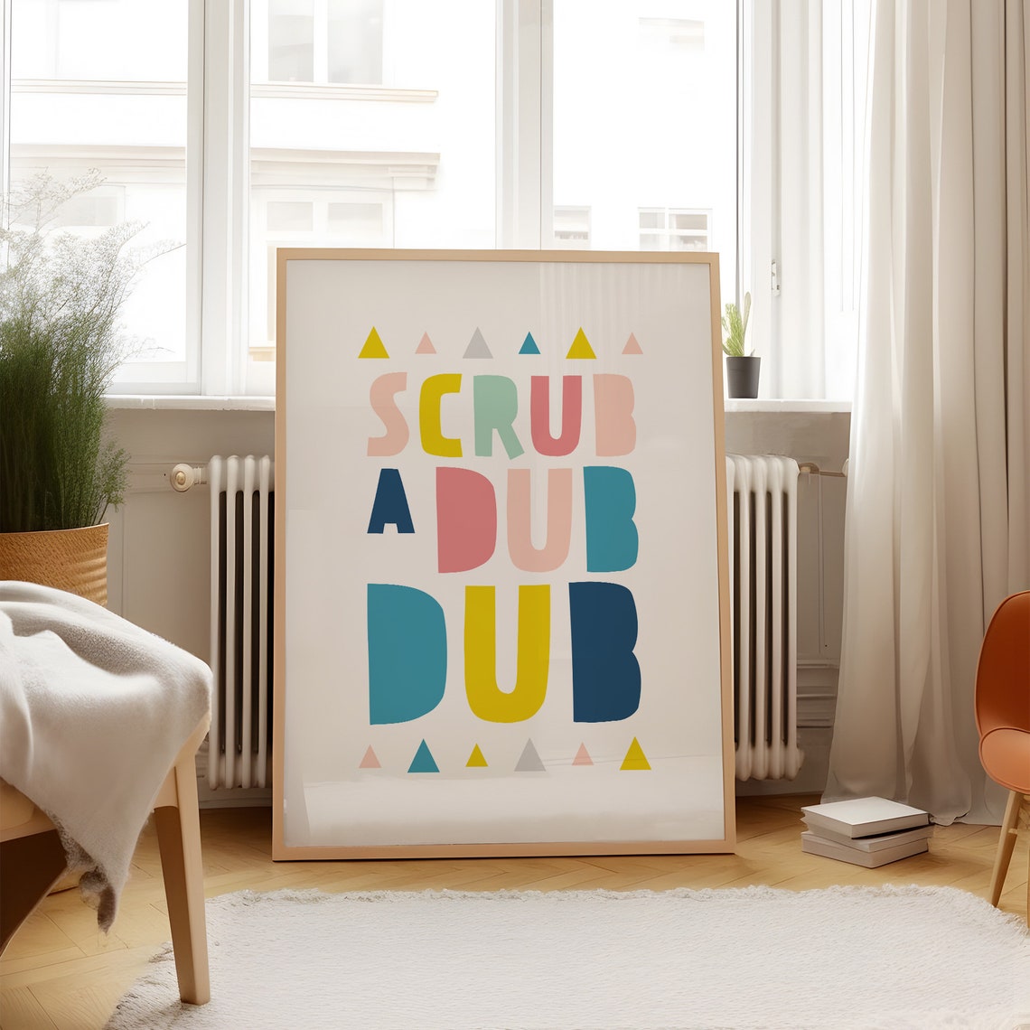 Funny Bathroom Art Scrub A Dub Dub Kids Bathroom Wall Art Printable Bathroom Prints Bath Kid Wall Art Art Print - Image 3