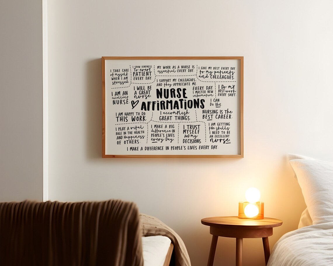 Nurse Daily Affirmations Motivational Quote Art Print - Image 3