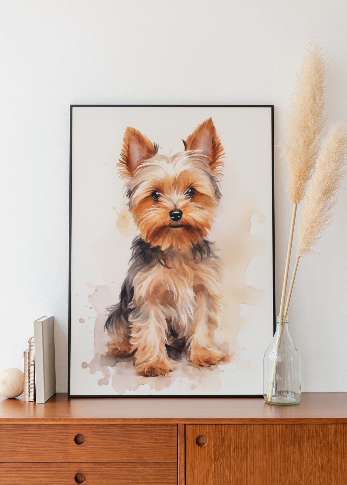 Yorkshire Terrier Puppy Watercolor Cute Small Dog Portrait Wall Art - Image 3