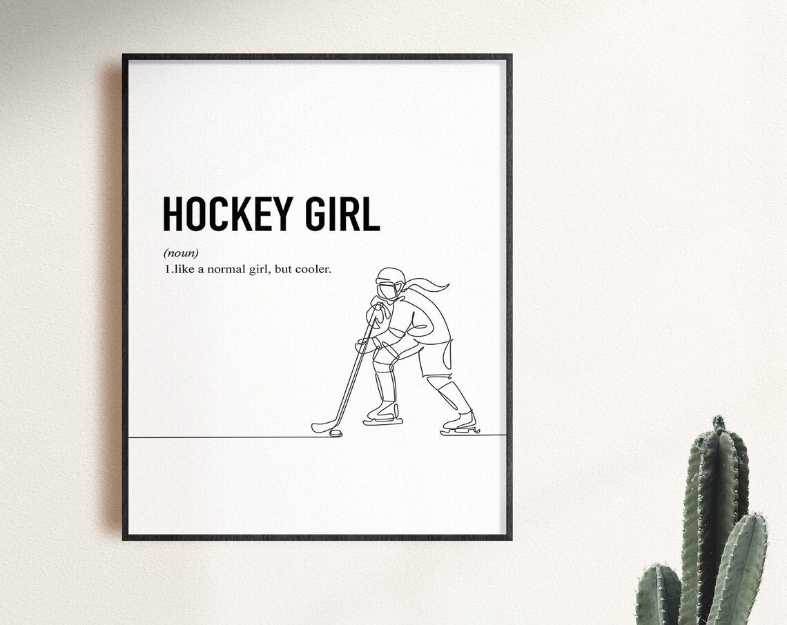 Hockey Player Wall Art Print, Sports Gift