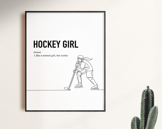 Hockey Player Wall Art Print, Sports Gift