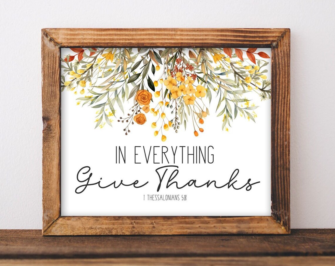 1 Thessalonians 5:18 Wildflowers Scripture Art Print