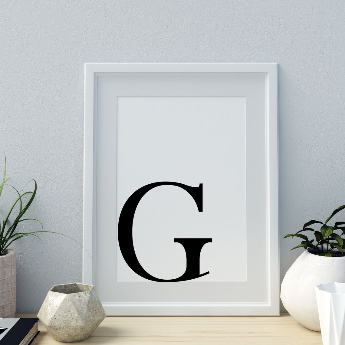 Letter G Minimalist Monogram Alphabet Art Print