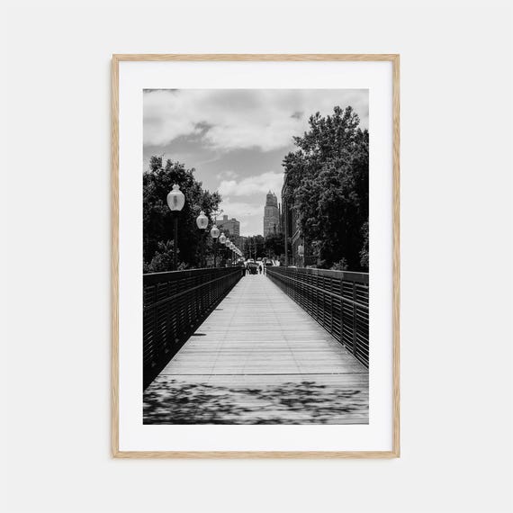 Kansas City Black And White Travel Poster, Map Art Print