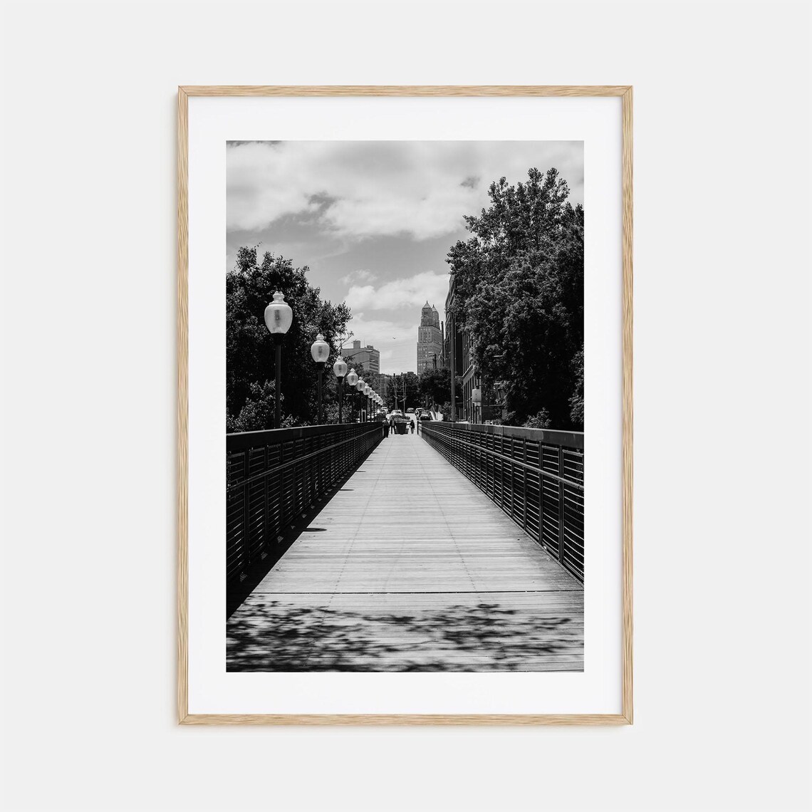 Kansas City Black And White Travel Poster, Map Art Print
