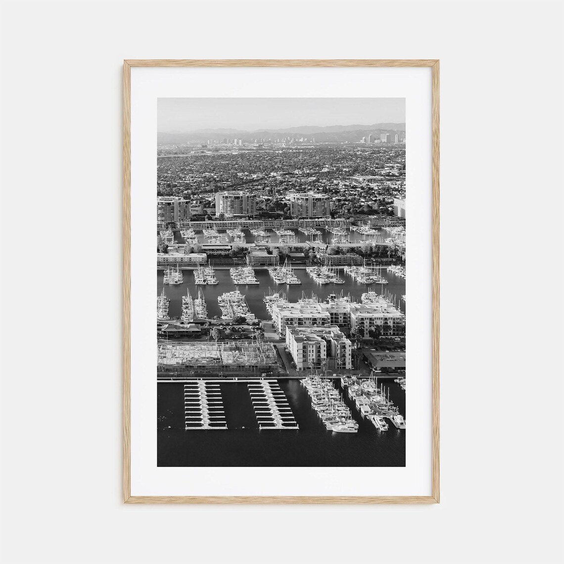 Marina Del Rey Photo Poster Print No 1 Marina Del Rey Black And White Art Marina Del Rey Wall Photography Travel Map Poster